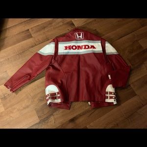 HONDA Leather biker jacket **READ**